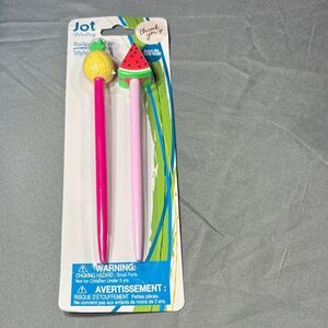 Jot Fruit Top Ballpoint Pen Pair Pineapple Watermelon